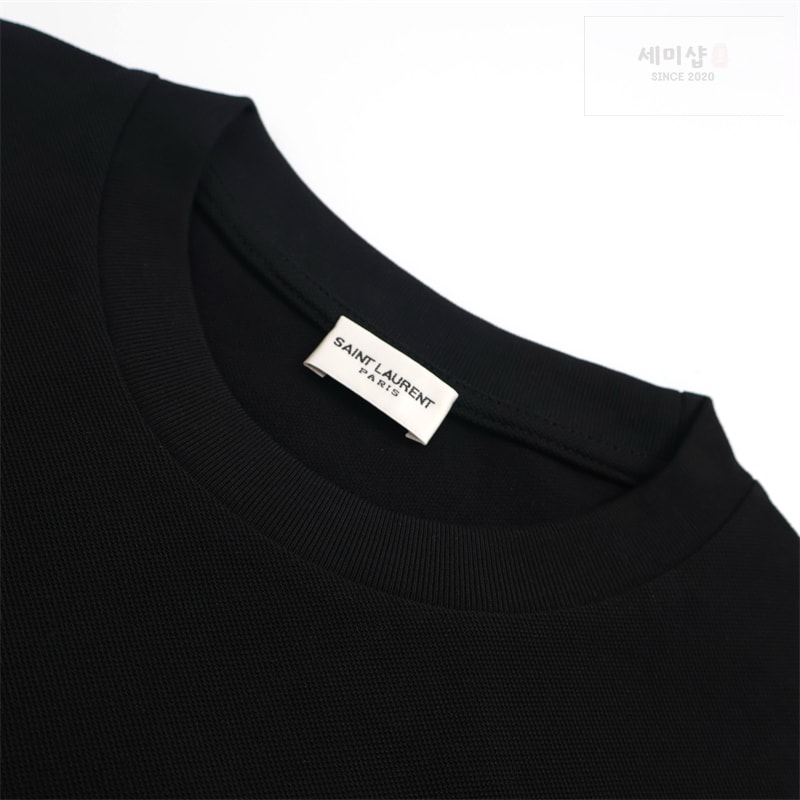 Saint Laurent 생로랑 카산드라 피케 반팔 티셔츠 블랙 의류 12번 이미지