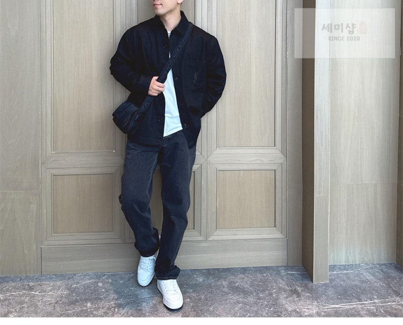 Saint Laurent 생로랑 코튼 린넨 개버딘 카산드라 오버셔츠 블랙 의류 1번 이미지