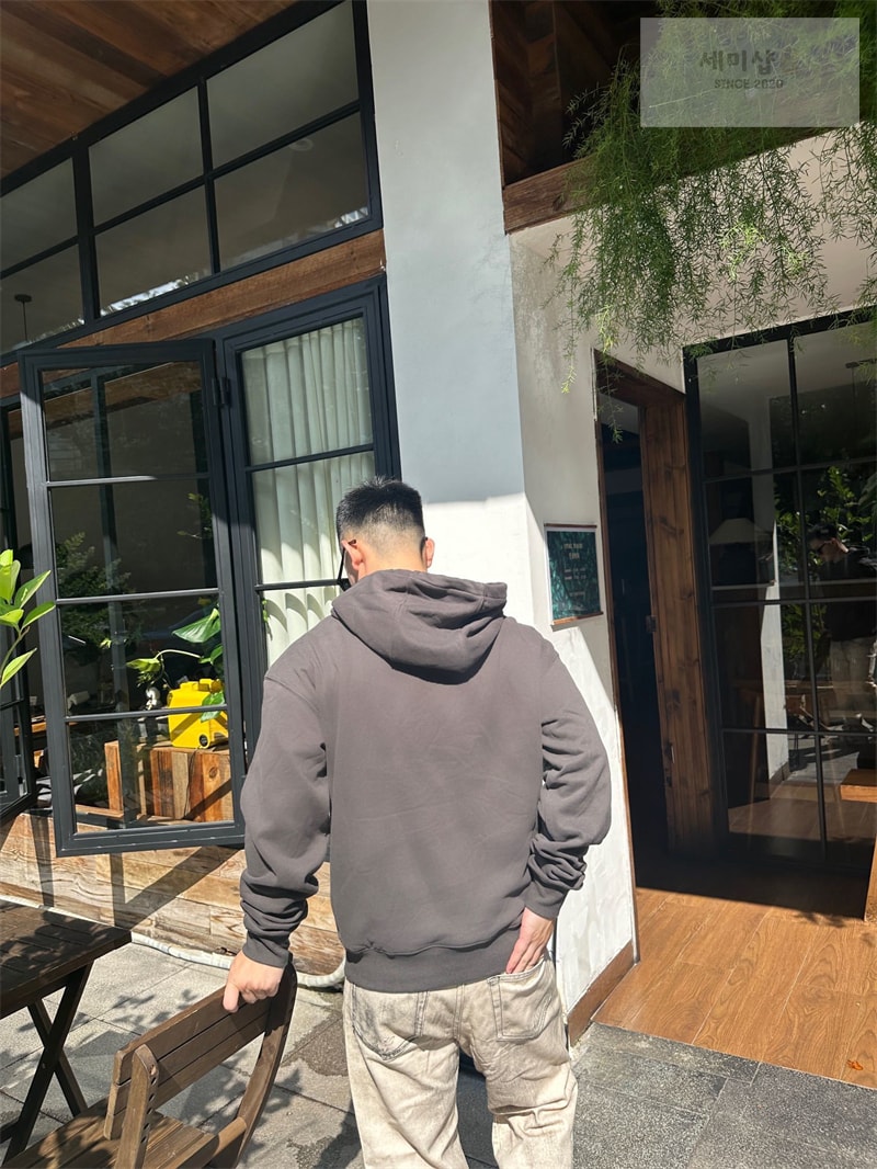 Saint Laurent 생로랑 토널 로고 자수 플리스 후드 의류 13번 이미지