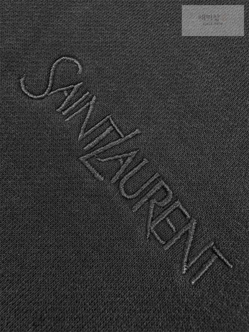 Saint Laurent 생로랑 토널 로고 자수 플리스 후드 의류 5번 이미지