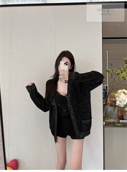 Saint Laurent 생로랑 YSL 로고 V넥 니트 가디건 의류 2번 이미지