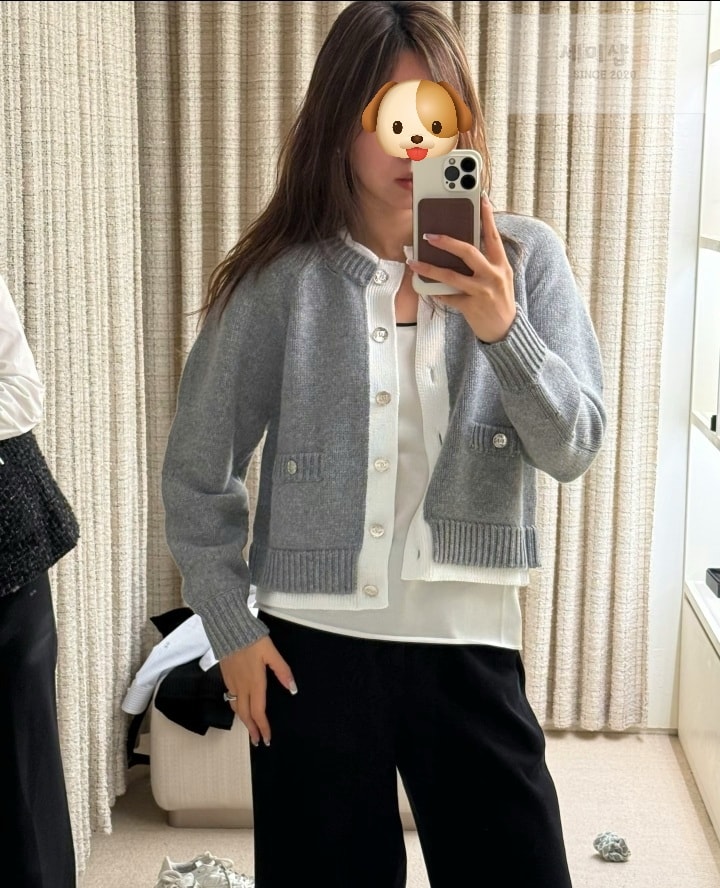 샤넬 샤넬 투인원 이펙트 가디건 블랙 화이트 의류 23번 이미지
