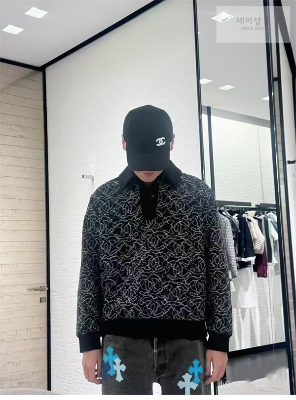 C H A N E L 샤넬 24/25 글리터 코튼 폴로 셔츠 의류 3번 이미지
