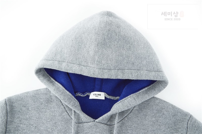 셀린느 셀린느 로고 아플리케 리브드 울 캐시미어 후디 의류 11번 이미지