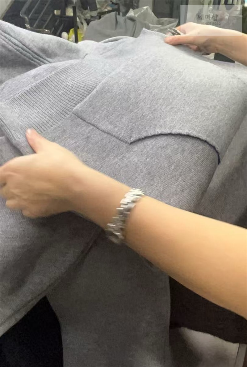 셀린느 셀린느 로고 아플리케 리브드 울 캐시미어 후디 의류 15번 이미지