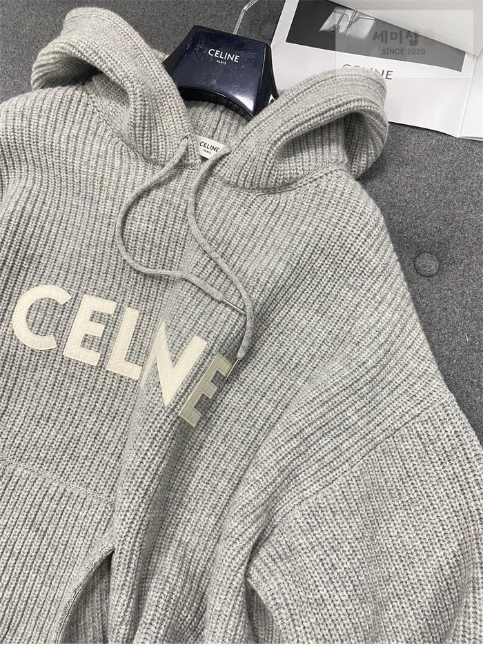 C E L I N E 셀린느 립드 울 오버사이즈 스웨터 후드 의류 8번 이미지