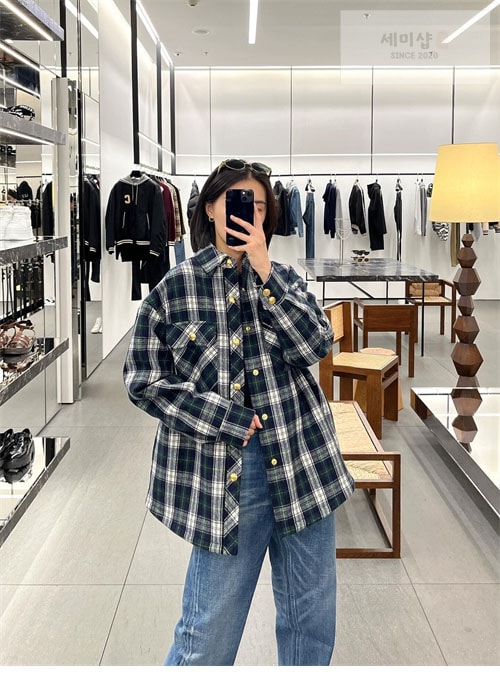 C E L I N E 셀린느 타탄 오버셔츠 의류 13번 이미지
