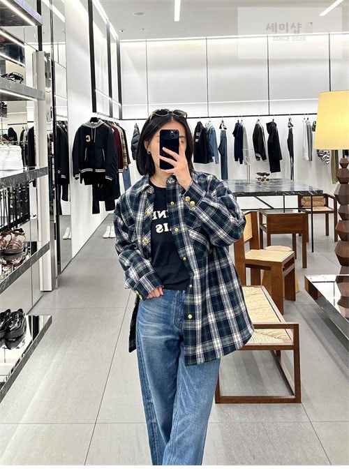 C E L I N E 셀린느 타탄 오버셔츠 의류 14번 이미지