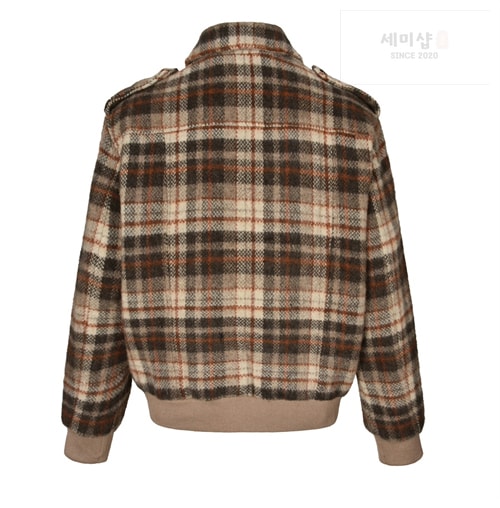 C E L I N E 셀린느 트리오페 로고 자수 배색 체크 테디 자켓 의류 12번 이미지