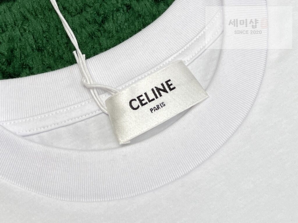 C E L I N E 셀린느 트리오페 스몰 로고 루즈핏 반팔 티셔츠 “2COLOR” WHITE 의류 5번 이미지