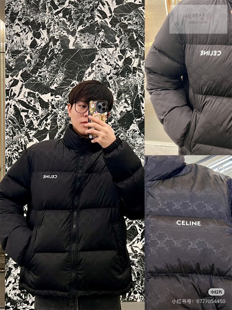 C E L I N E 셀린느 트리옹프 모노그램 나일론 자카드 다운 패딩 자켓 의류 3번 이미지