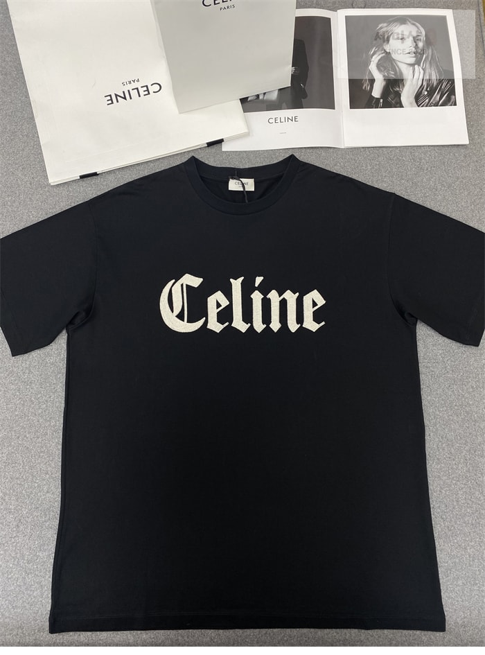 C E L I N E 셀린느 플로킹 로고 루즈핏 반팔 티셔츠 의류 21번 이미지