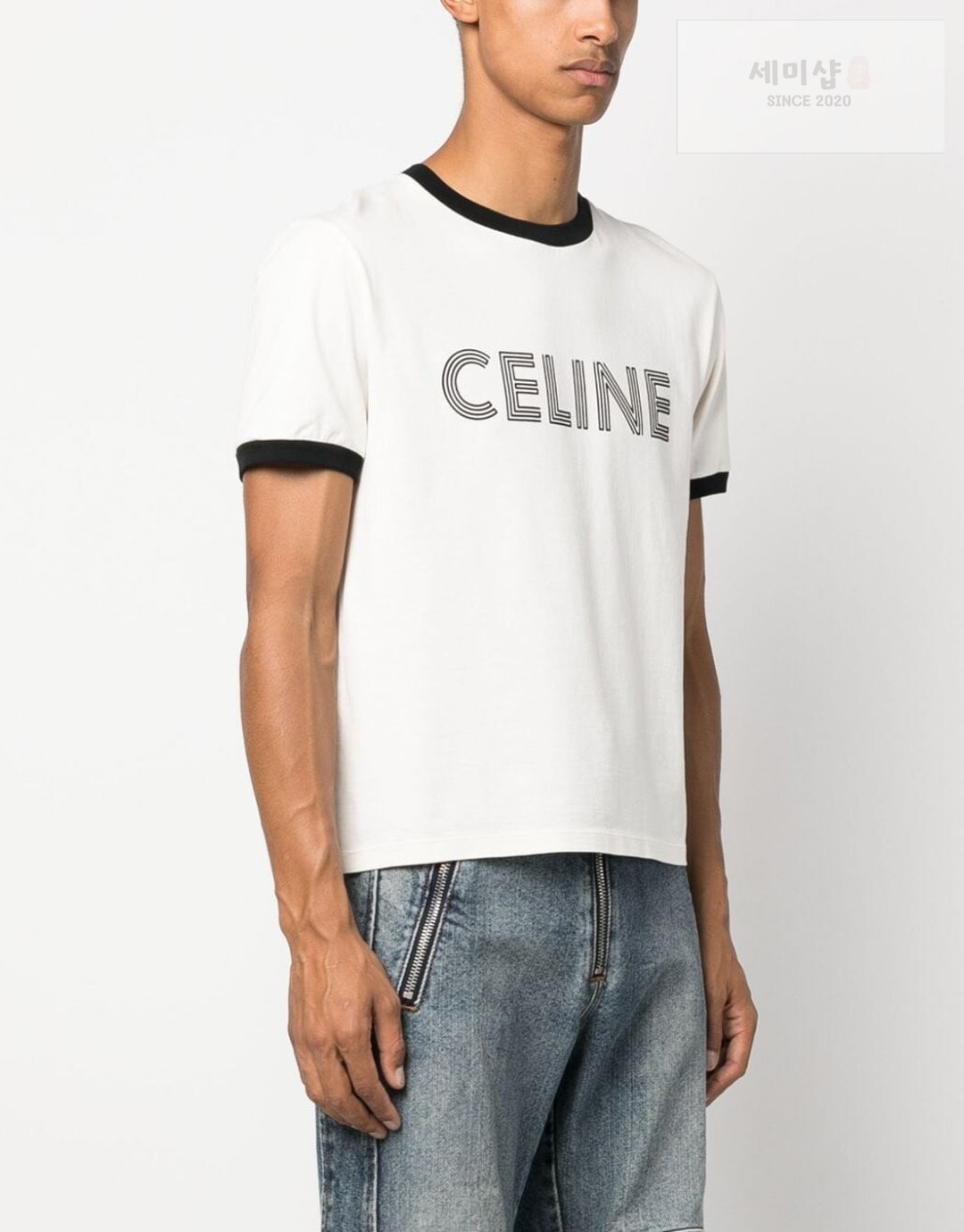 C E L I N E 셀린느 23FW 로고 프린팅 반팔 티셔츠 “2COLOR” BLACK 의류 2번 이미지
