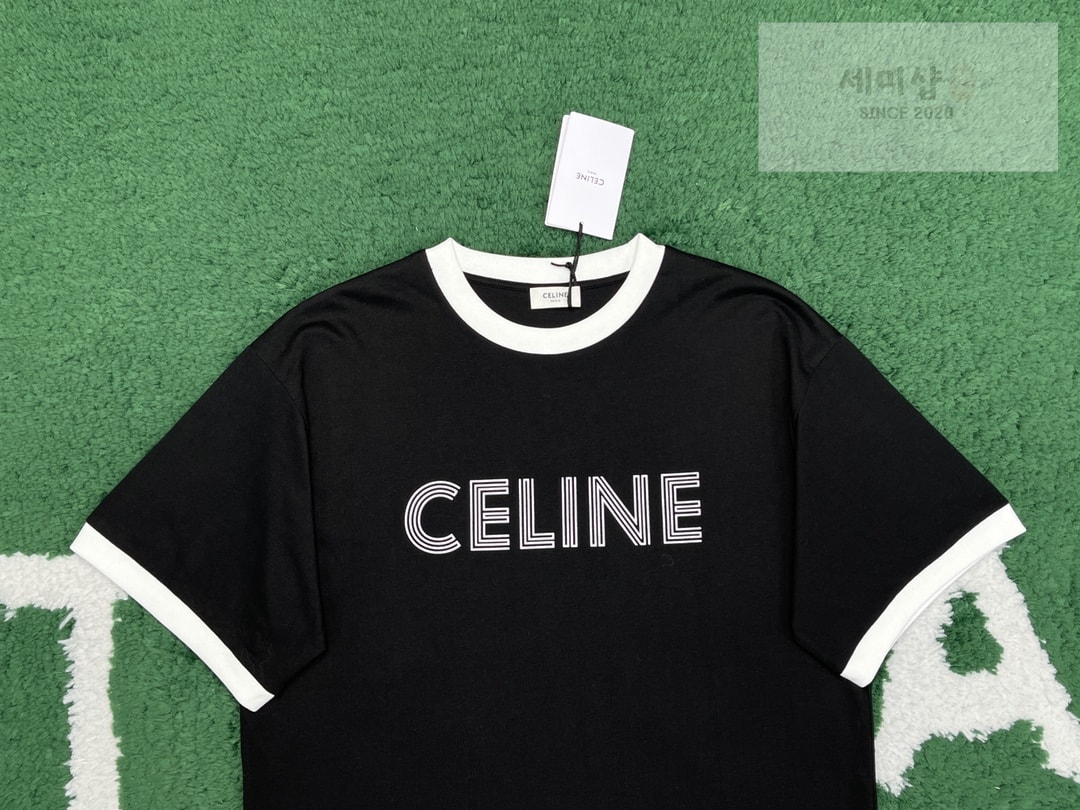 C E L I N E 셀린느 23FW 로고 프린팅 반팔 티셔츠 “2COLOR” BLACK 의류 7번 이미지