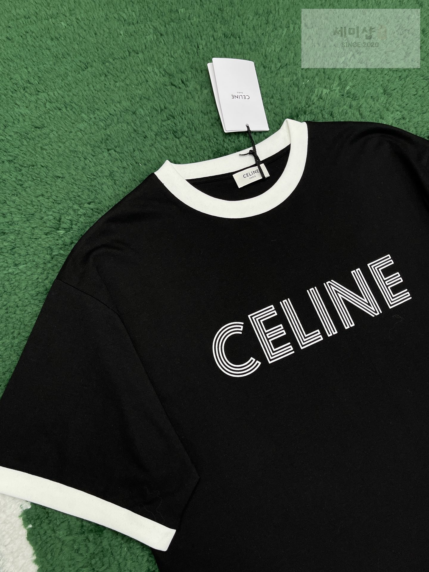 C E L I N E 셀린느 23FW 로고 프린팅 반팔 티셔츠 “2COLOR” BLACK 의류 8번 이미지