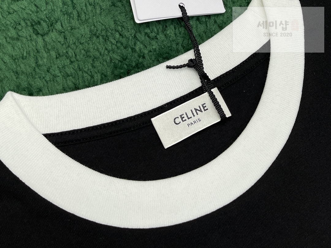 C E L I N E 셀린느 23FW 로고 프린팅 반팔 티셔츠 “2COLOR” BLACK 의류 9번 이미지