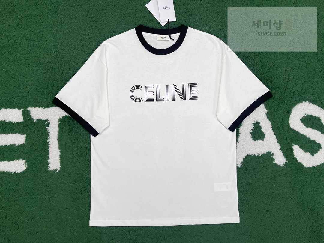 C E L I N E 셀린느 23FW 로고 프린팅 반팔 티셔츠 “2COLOR” BLACK 의류 12번 이미지