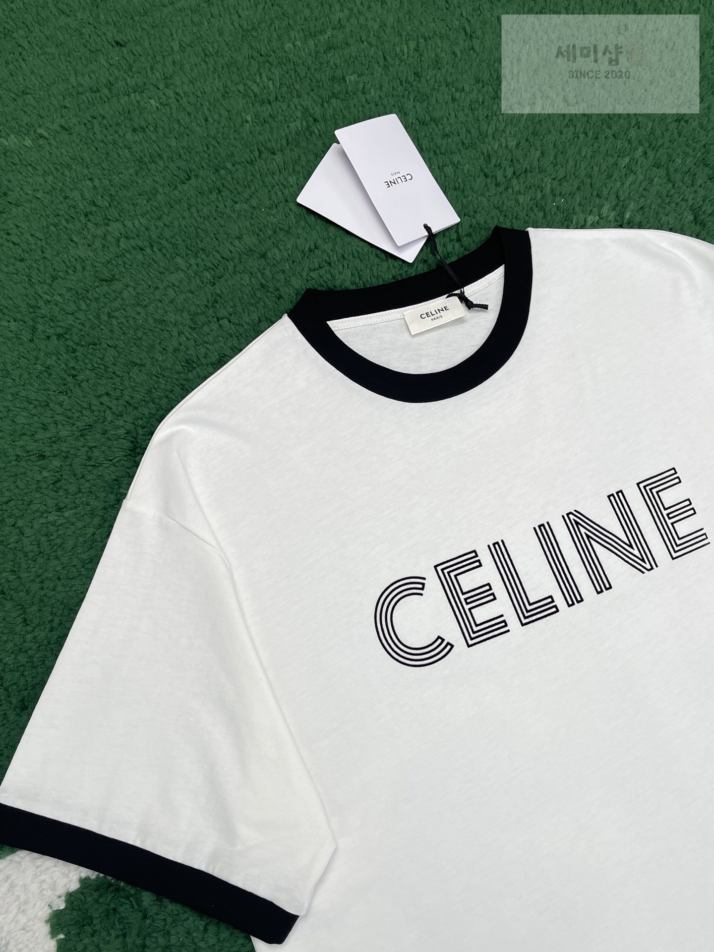 C E L I N E 셀린느 23FW 로고 프린팅 반팔 티셔츠 “2COLOR” BLACK 의류 15번 이미지
