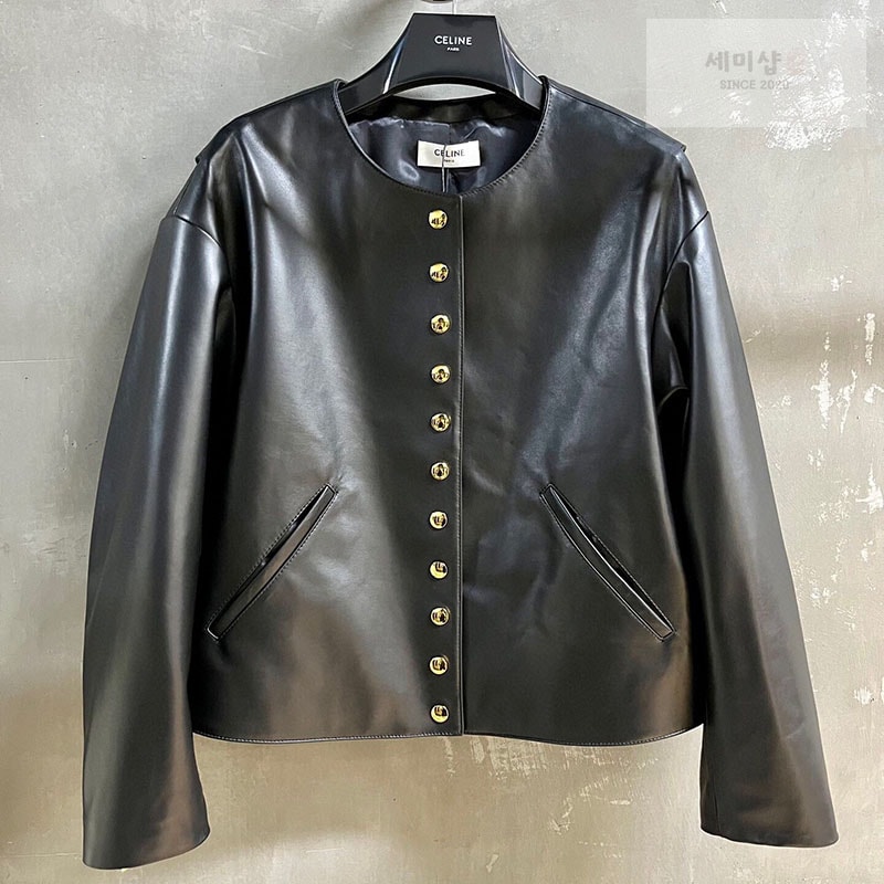 C E L I N E 셀린느 24FW 스냅 버튼 램스킨 퓨어 카라 자켓 의류 1번 이미지