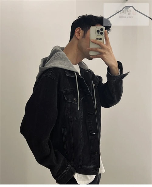 C E L I N E 셀린느 24FW 차콜 워시 로그 데님 후드 자켓 의류 4번 이미지