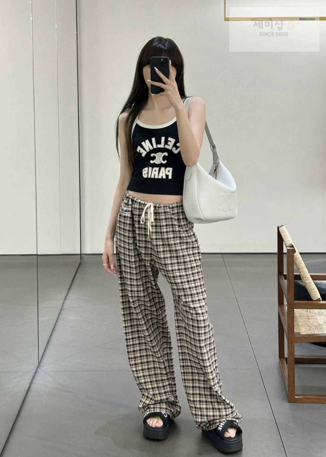 C E L I N E 셀린느 24SS PARIS 크롭 탱크 탑 의류 14번 이미지