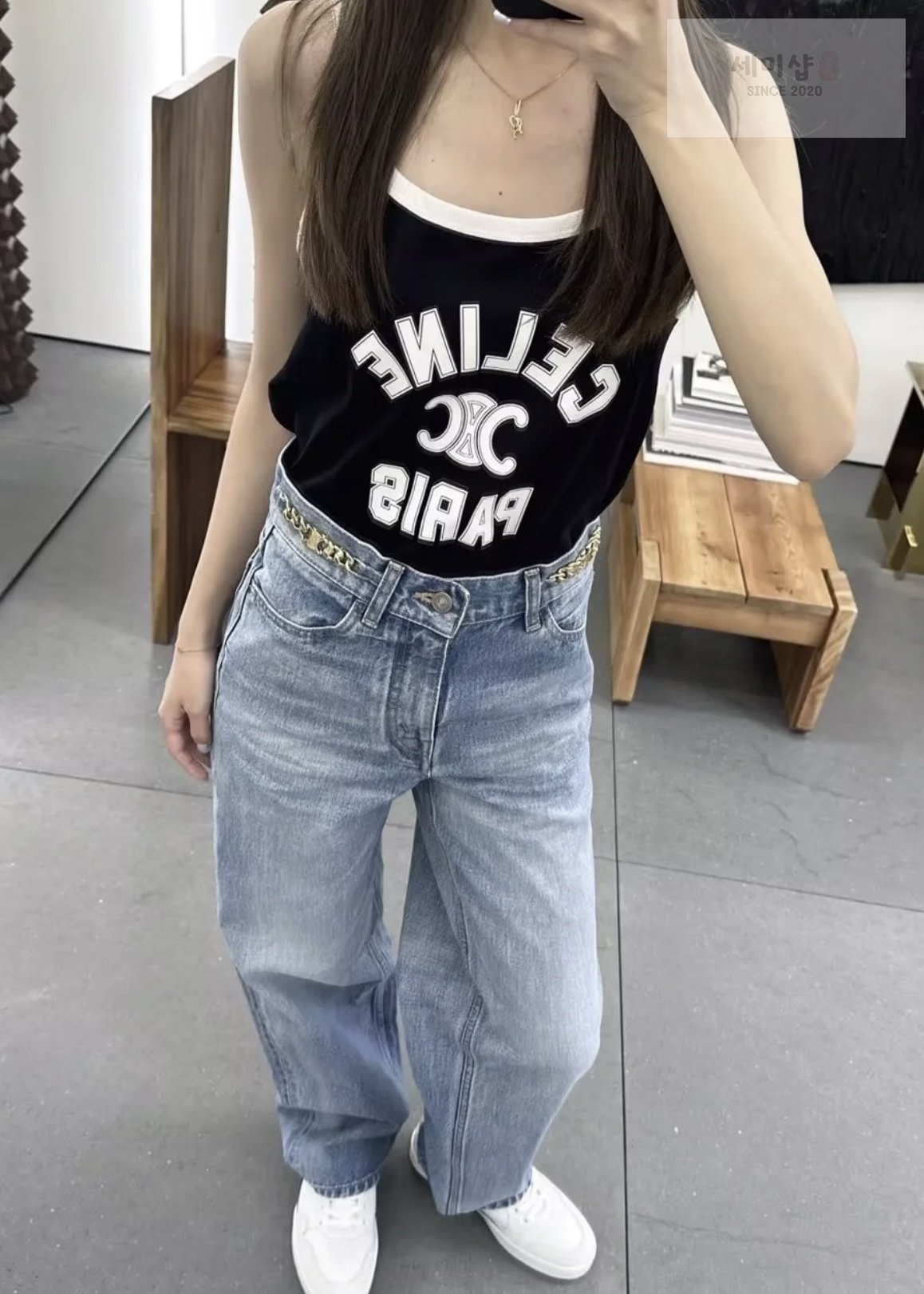 C E L I N E 셀린느 24SS PARIS 크롭 탱크 탑 의류 3번 이미지