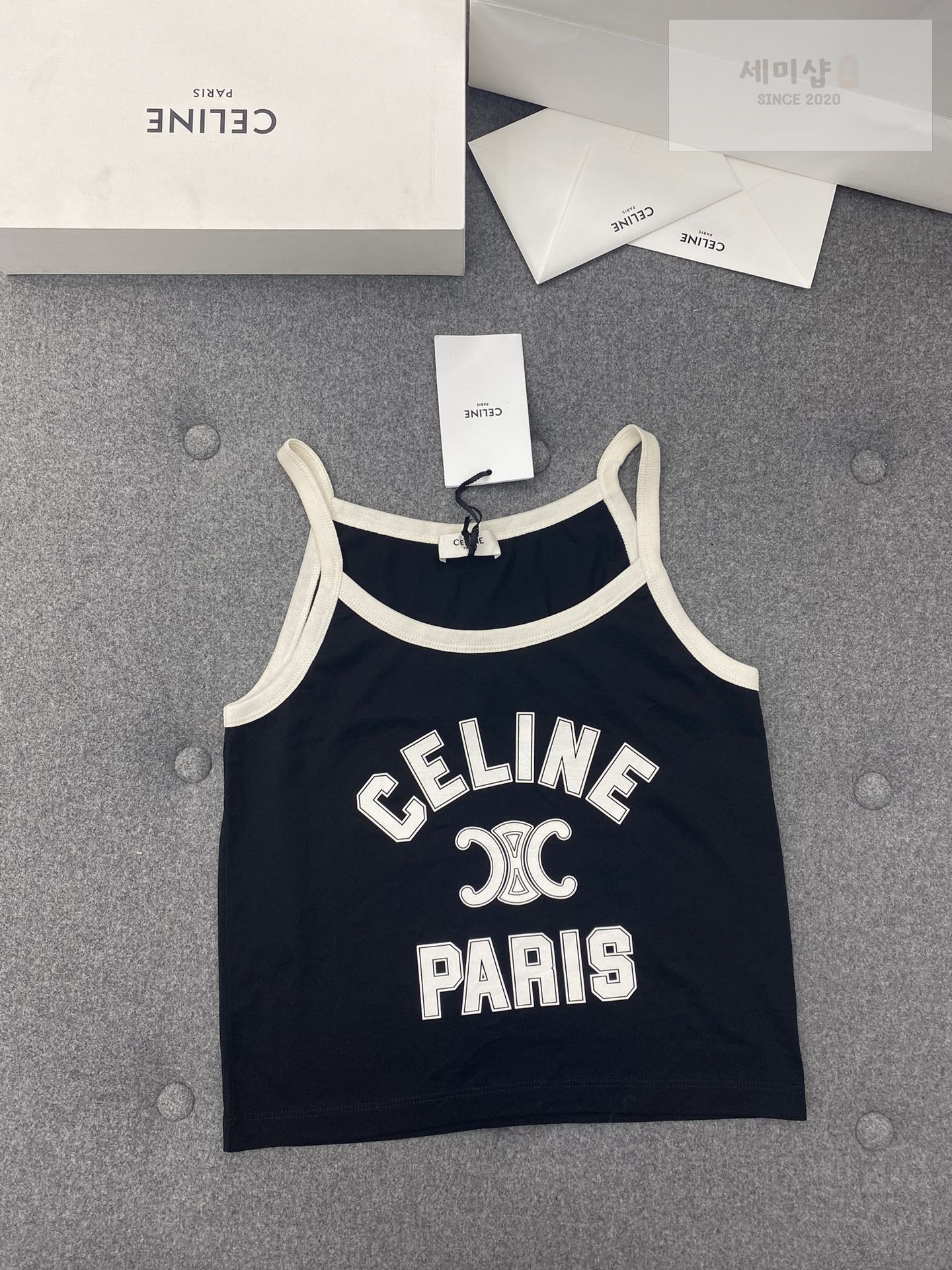 C E L I N E 셀린느 24SS PARIS 크롭 탱크 탑 의류 4번 이미지