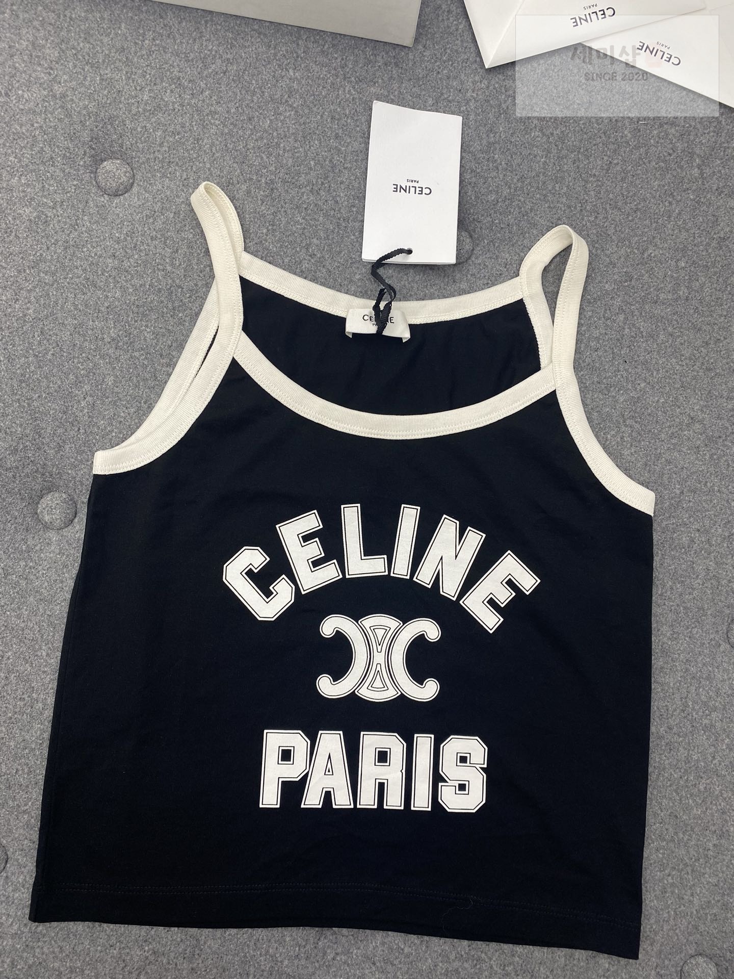 C E L I N E 셀린느 24SS PARIS 크롭 탱크 탑 의류 6번 이미지