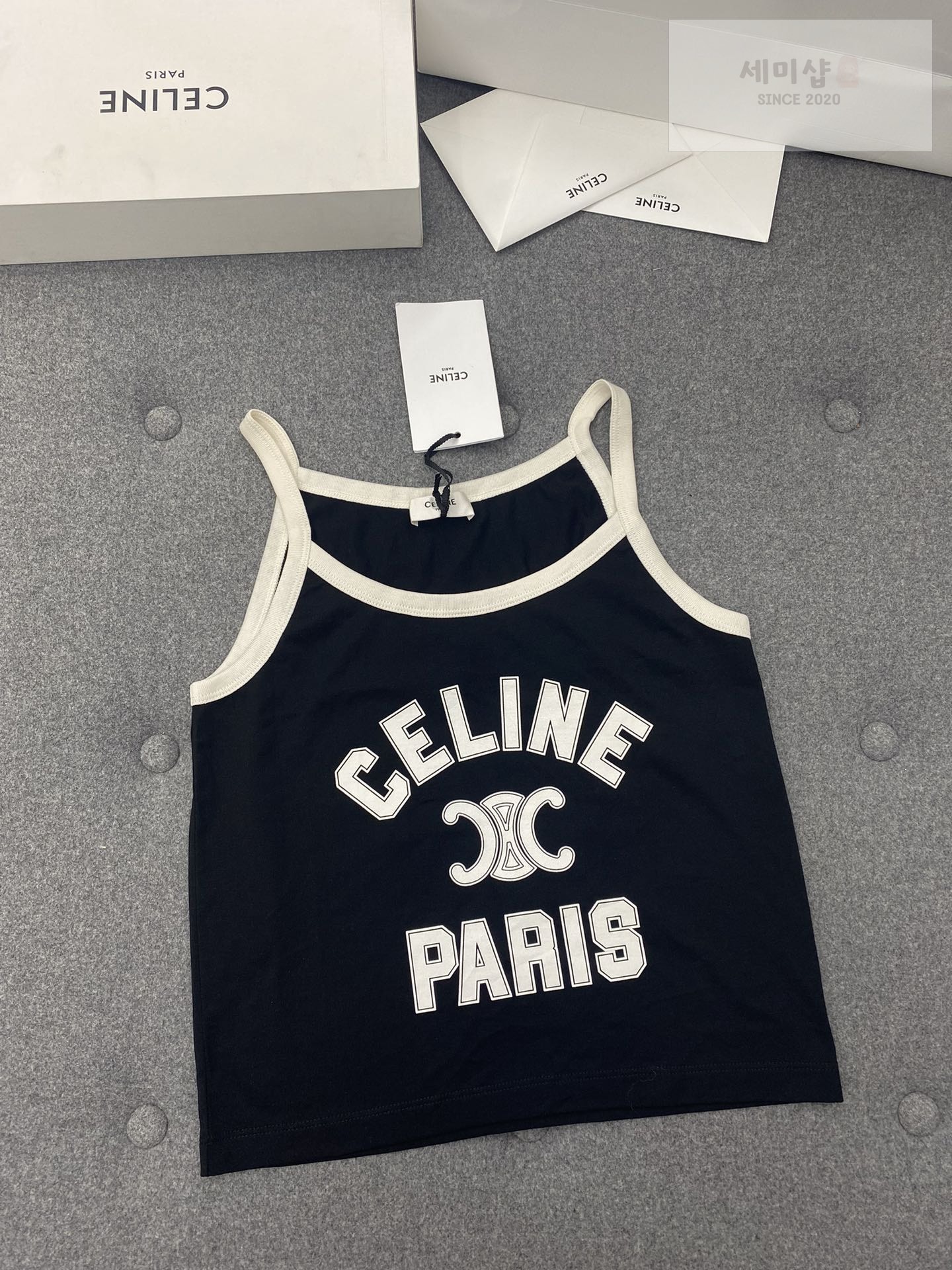 C E L I N E 셀린느 24SS PARIS 크롭 탱크 탑 의류 7번 이미지
