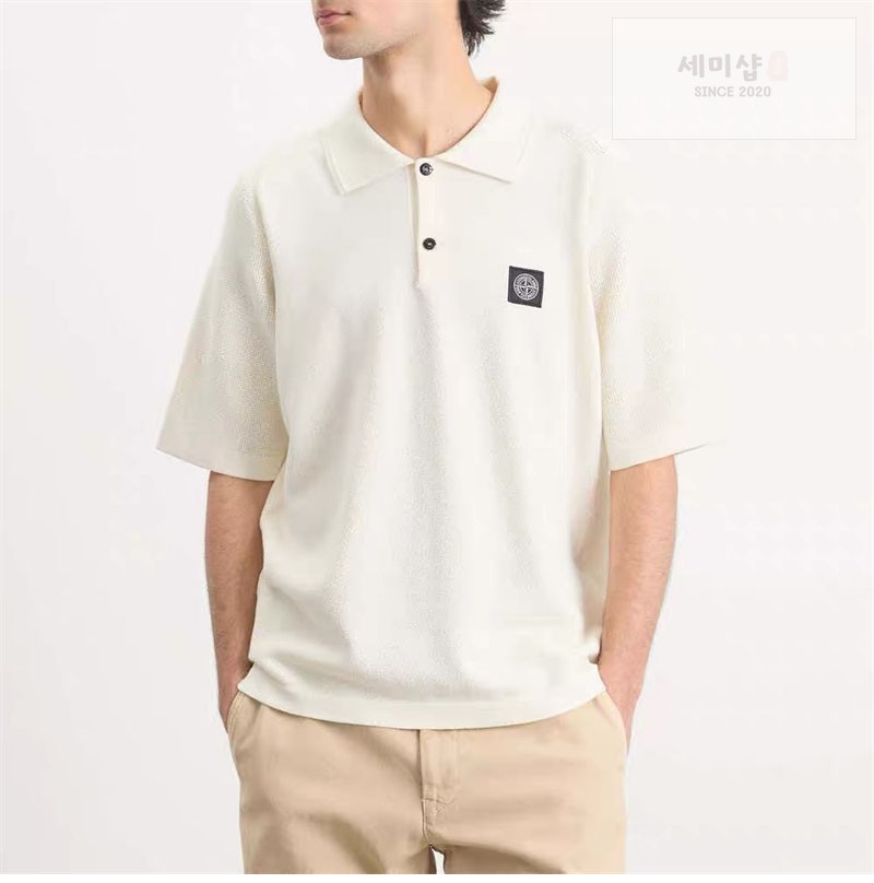 Stone Island 스톤아일랜드 오가닉 코튼 피케 폴로 셔츠 블랙 의류 2번 이미지