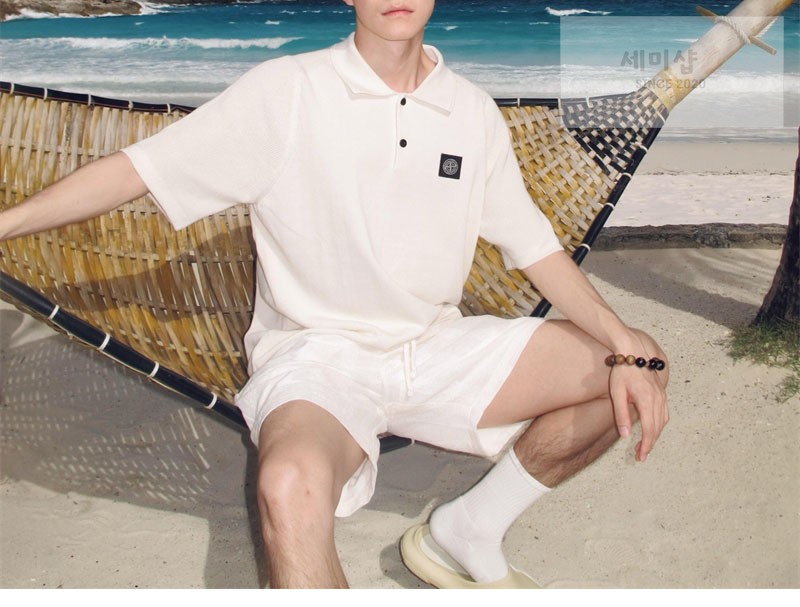 Stone Island 스톤아일랜드 오가닉 코튼 피케 폴로 셔츠 블랙 의류 3번 이미지