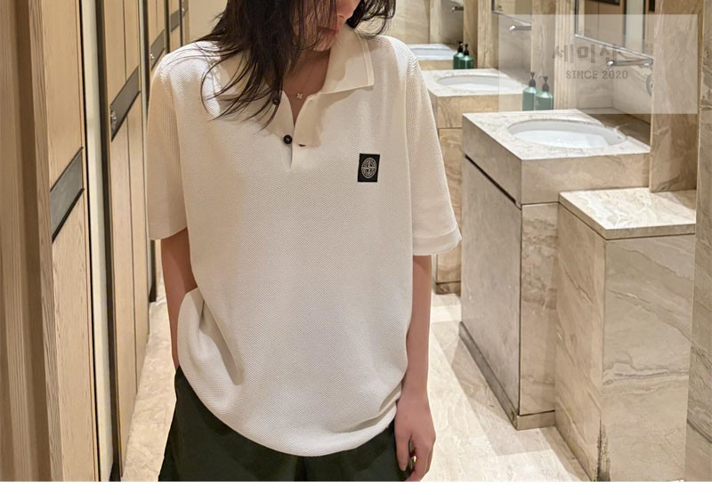 Stone Island 스톤아일랜드 오가닉 코튼 피케 폴로 셔츠 블랙 의류 5번 이미지