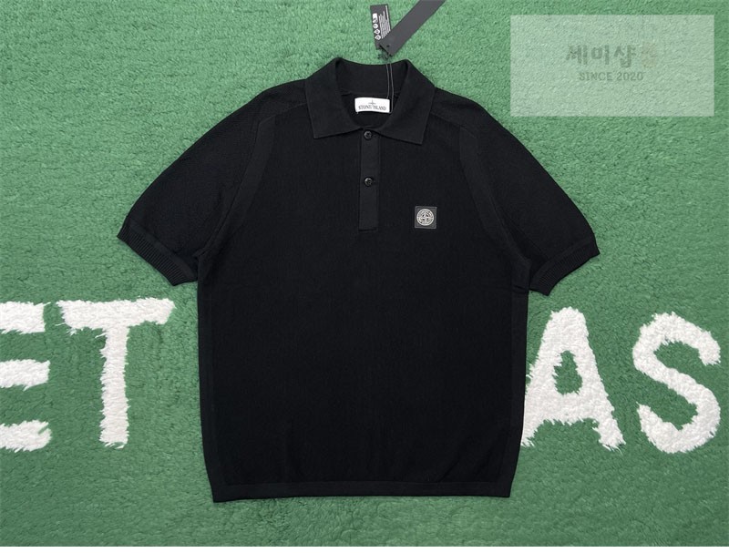 Stone Island 스톤아일랜드 오가닉 코튼 피케 폴로 셔츠 블랙 의류 6번 이미지