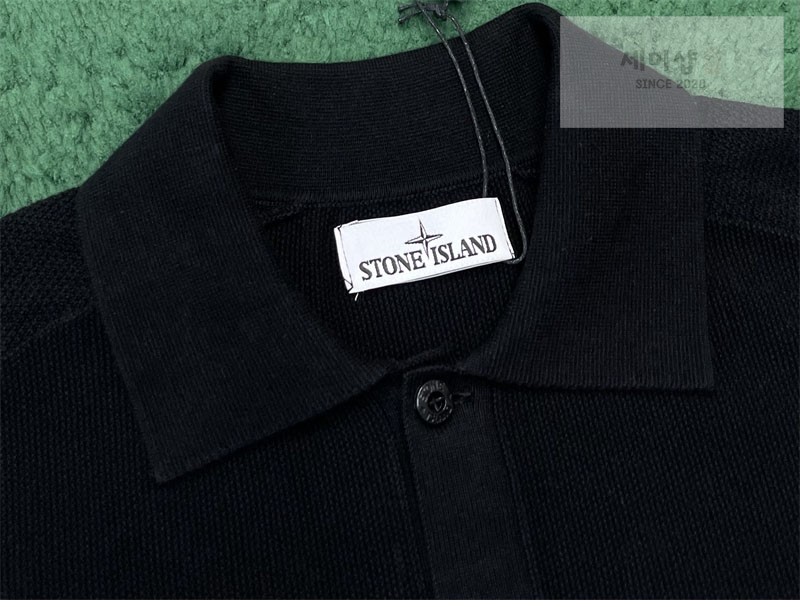 Stone Island 스톤아일랜드 오가닉 코튼 피케 폴로 셔츠 블랙 의류 10번 이미지