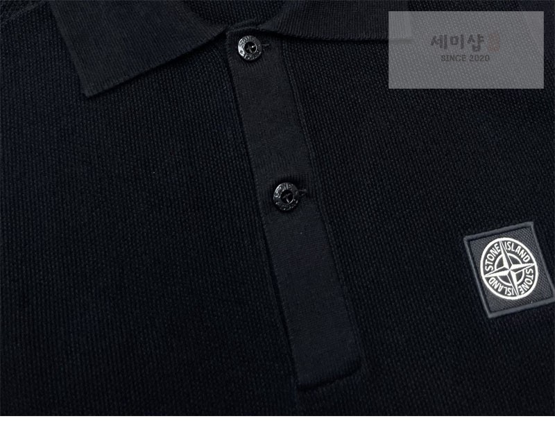 Stone Island 스톤아일랜드 오가닉 코튼 피케 폴로 셔츠 블랙 의류 11번 이미지