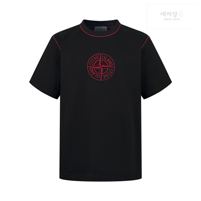 Stone Island 스톤아일랜드 콘트라스트 스티치 코마 코튼 티셔츠 의류 1번 이미지