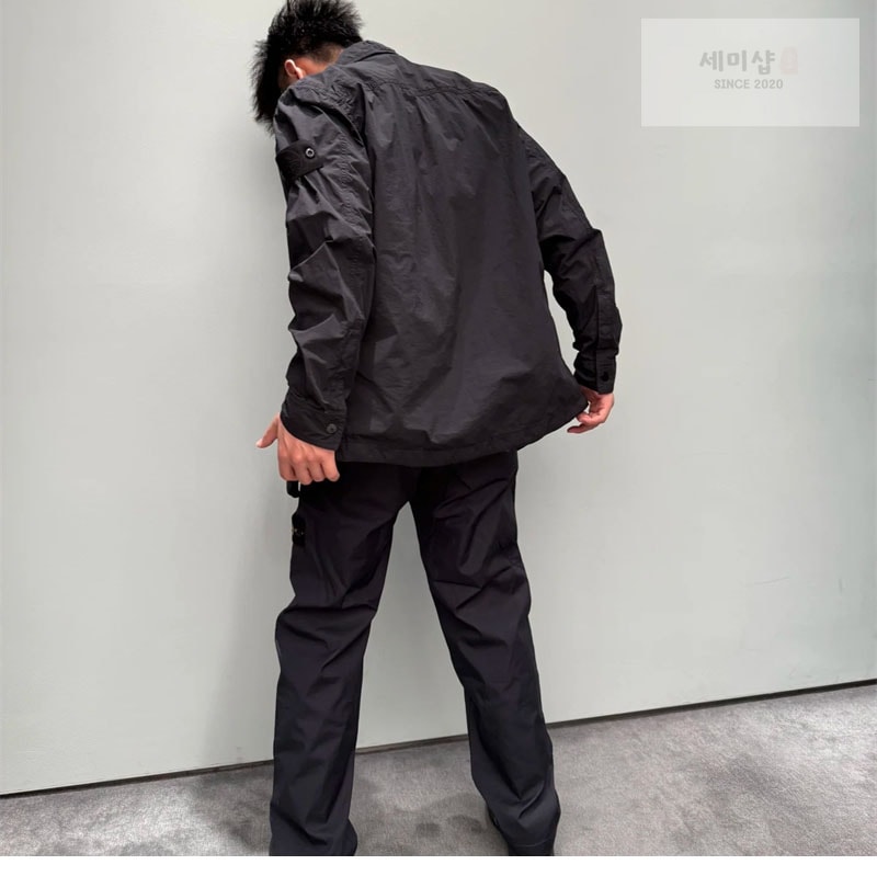 Stone Island 스톤아일랜드 멀티 컬러 크로스 세머터리 롱슬리브 티셔츠 블랙 의류 3번 이미지