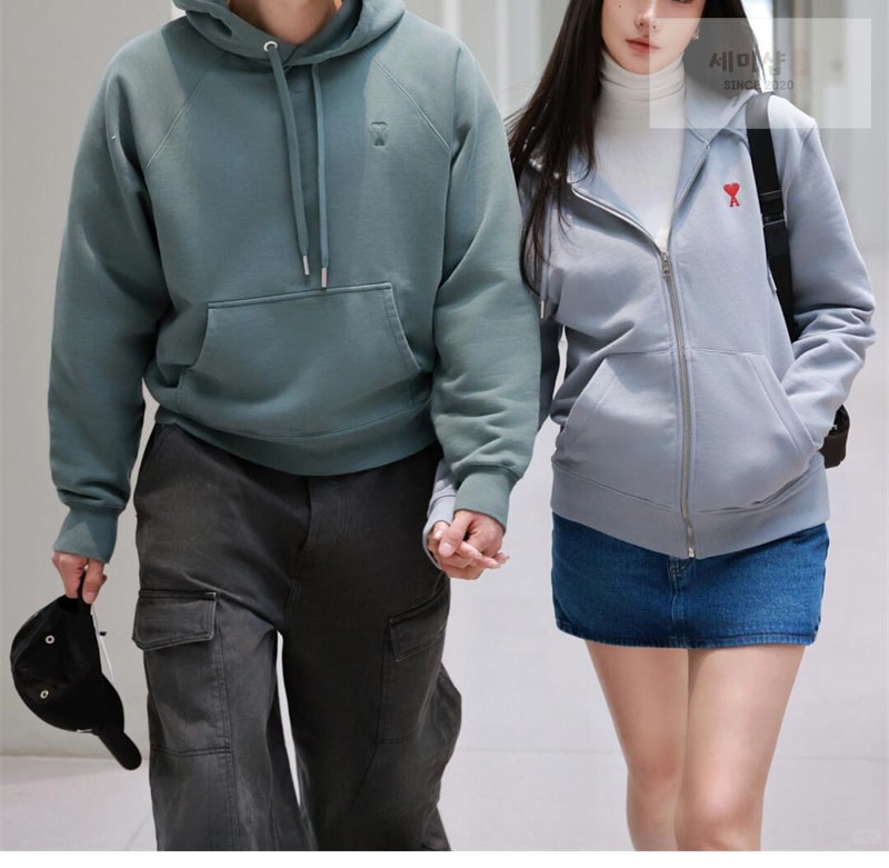 A M I 아미 드 꾀흐 스몰 하트 자수 후디 의류 2번 이미지