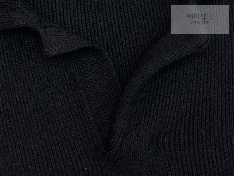 A M I 아미 하트로고 오픈카라 폴로 니트 블랙 의류 9번 이미지