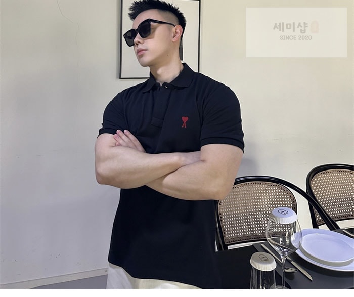 A M I 아미 하트 로고 폴로셔츠 의류 3번 이미지