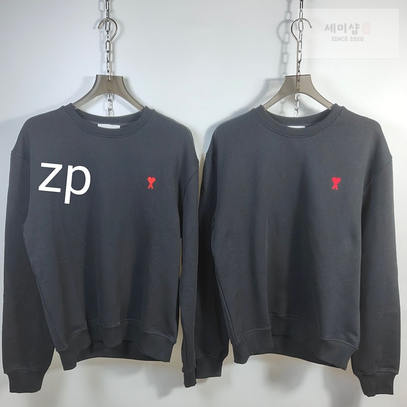 A M I 아미 24FW 스몰 하트 로고 맨투맨 블랙 의류 22번 이미지