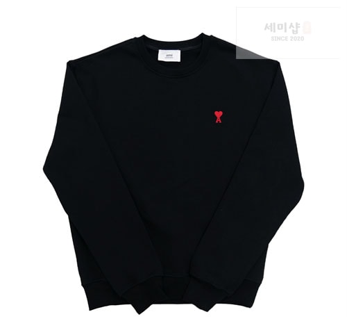 A M I 아미 24FW 스몰 하트 로고 맨투맨 블랙 의류 1번 이미지