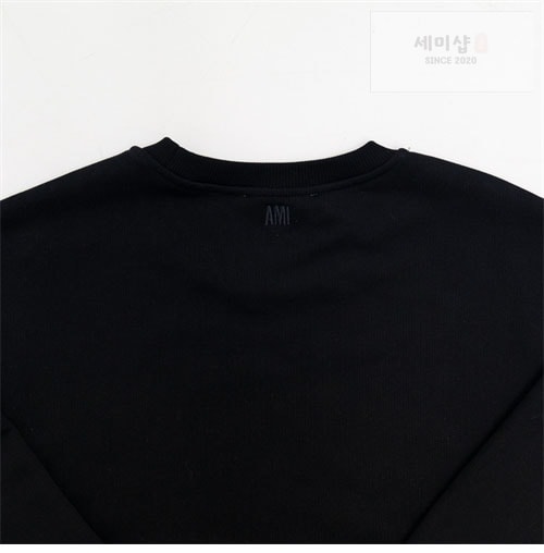 A M I 아미 24FW 스몰 하트 로고 맨투맨 블랙 의류 7번 이미지