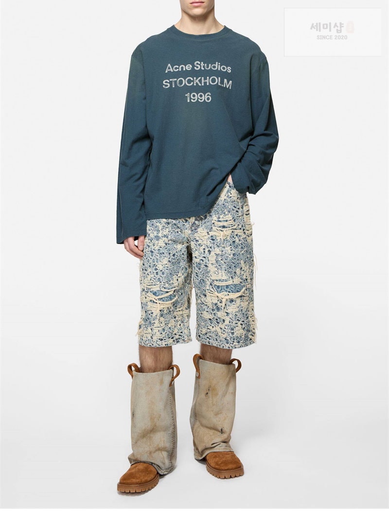 Acne Studios 아크네 로고 스톡홀름 1996 프린트 티셔츠 블랙 의류 2번 이미지
