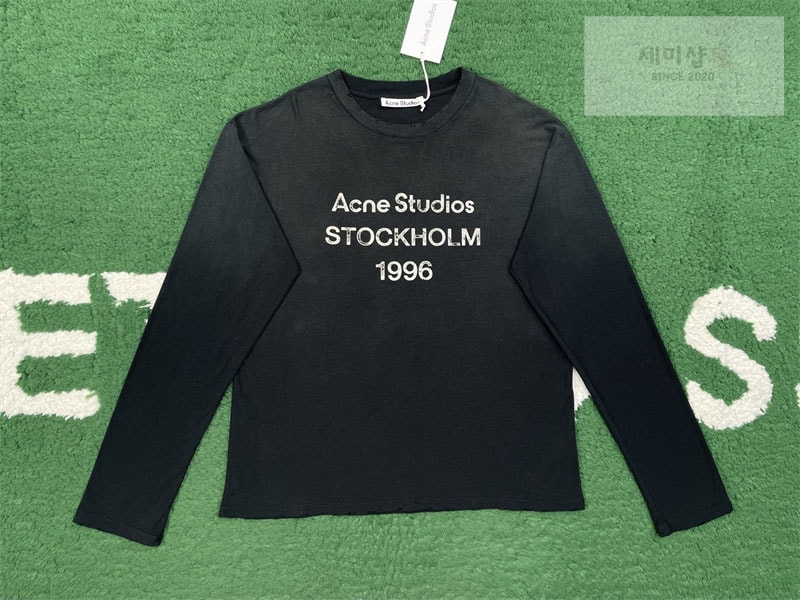 Acne Studios 아크네 로고 스톡홀름 1996 프린트 티셔츠 블랙 의류 7번 이미지