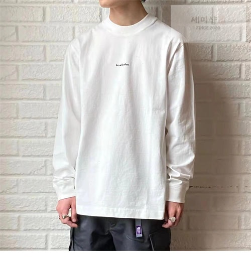 Acne Studios 아크네 로고 크루넥 스웨트셔츠 맨투맨 블랙/화이트 의류 13번 이미지