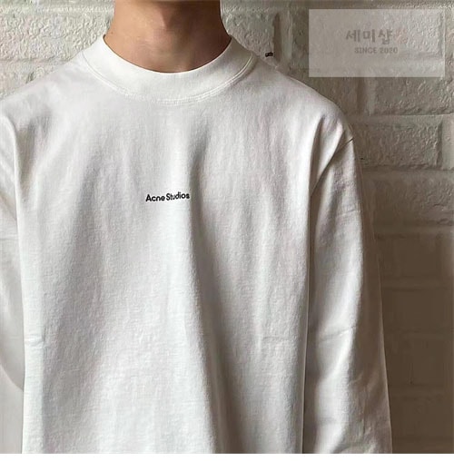 Acne Studios 아크네 로고 크루넥 스웨트셔츠 맨투맨 블랙/화이트 의류 19번 이미지
