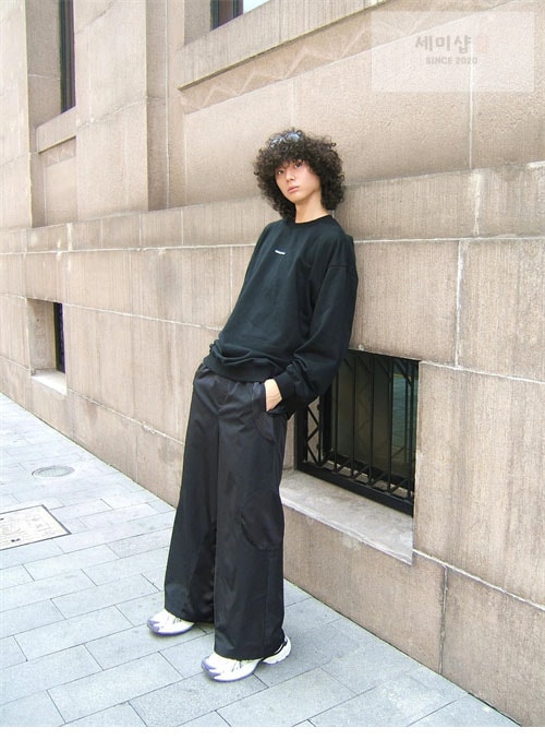 Acne Studios 아크네 로고 크루넥 스웨트셔츠 맨투맨 블랙/화이트 의류 16번 이미지