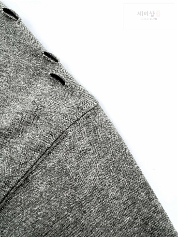 Acne Studios 아크네 버튼 로고 프린트 디스트레스 반팔 티셔츠 블랙 의류 8번 이미지