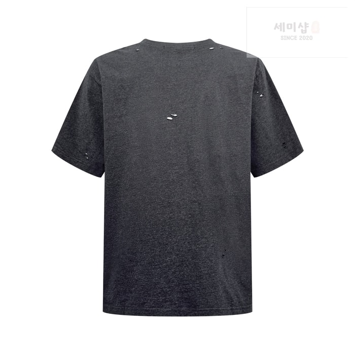 Acne Studios 아크네 버튼 로고 프린트 디스트레스 반팔 티셔츠 블랙 의류 13번 이미지